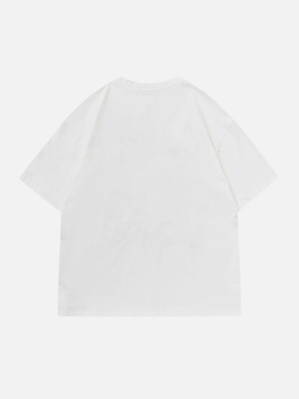 youthful foam print tee edgy  retro streetwear shirt 2110