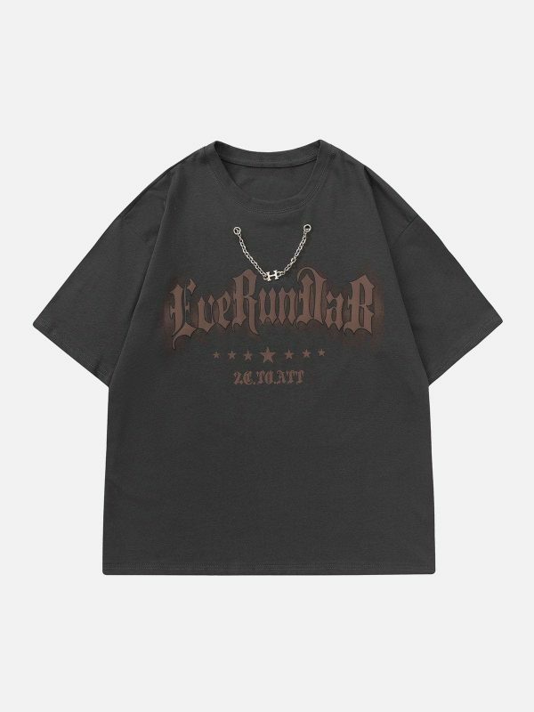youthful letter print tee edgy  retro streetwear top 1455