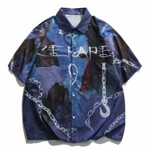 youthful love chain tee edgy  retro streetwear shirt 3326