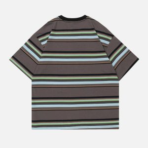youthful striped tee edgy  retro youth streetwear shirt 8959