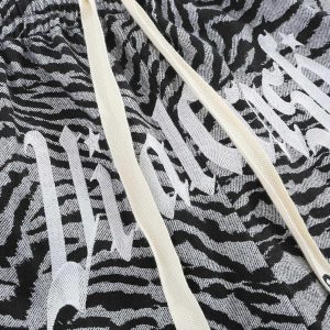 zebra alphabet embroidered shorts edgy & vibrant streetwear 6151