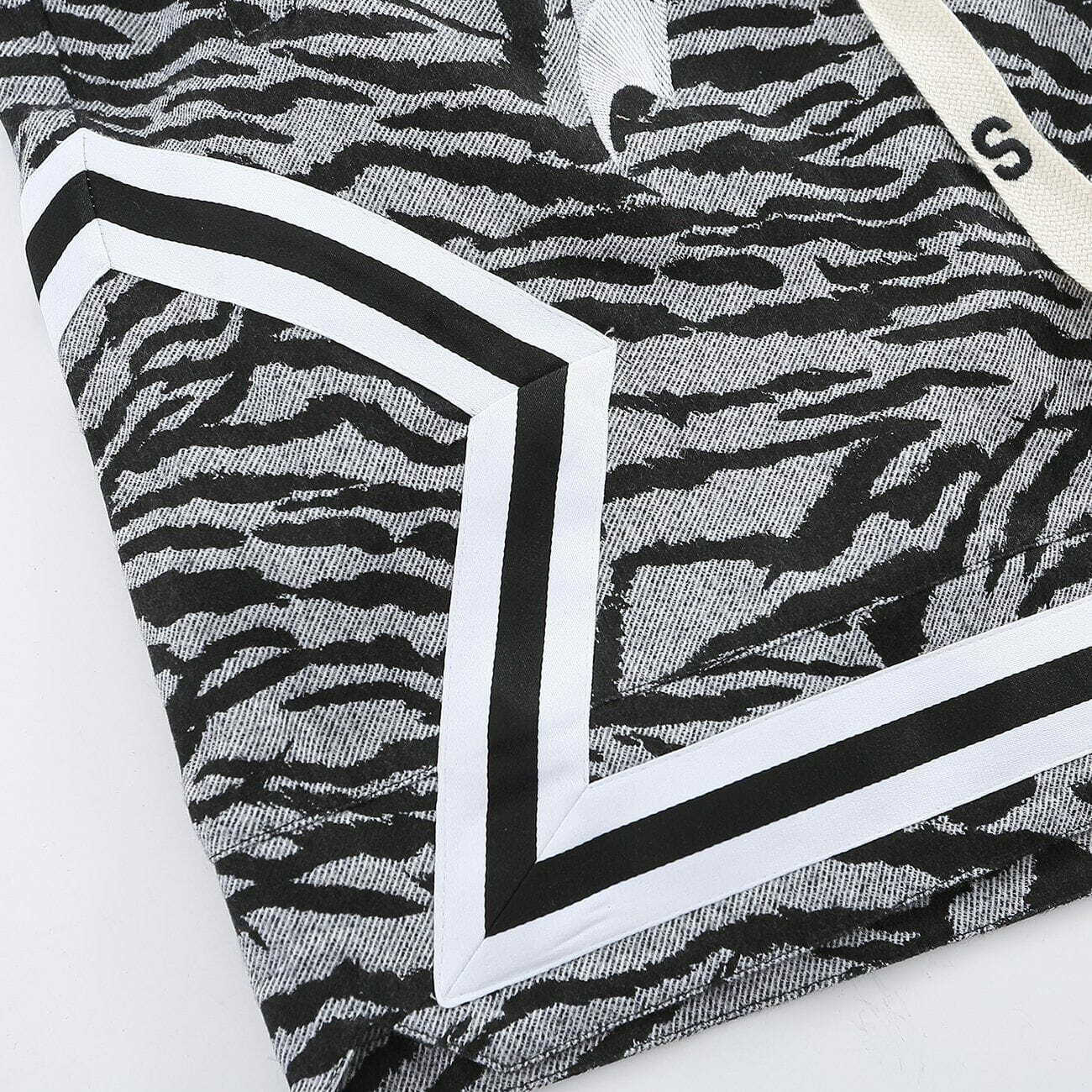 zebra alphabet embroidered shorts edgy & vibrant streetwear 7983
