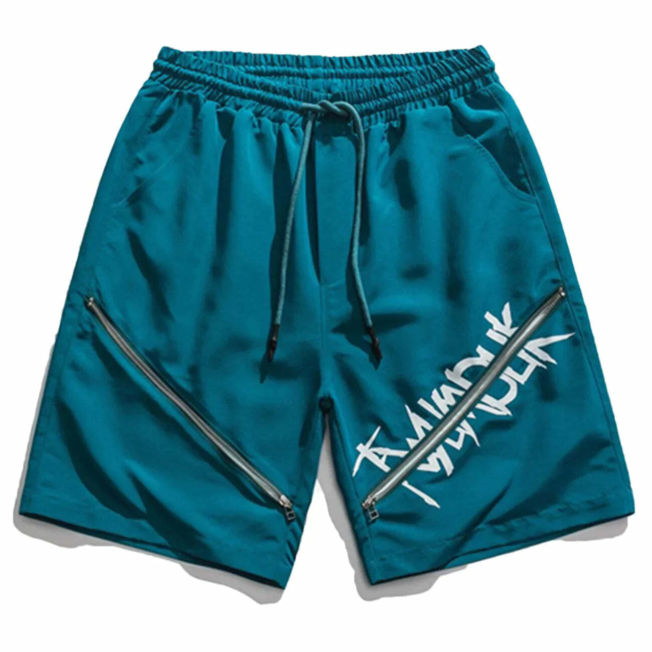 zip print streetwear shorts vibrant & edgy y2k fashion 6369