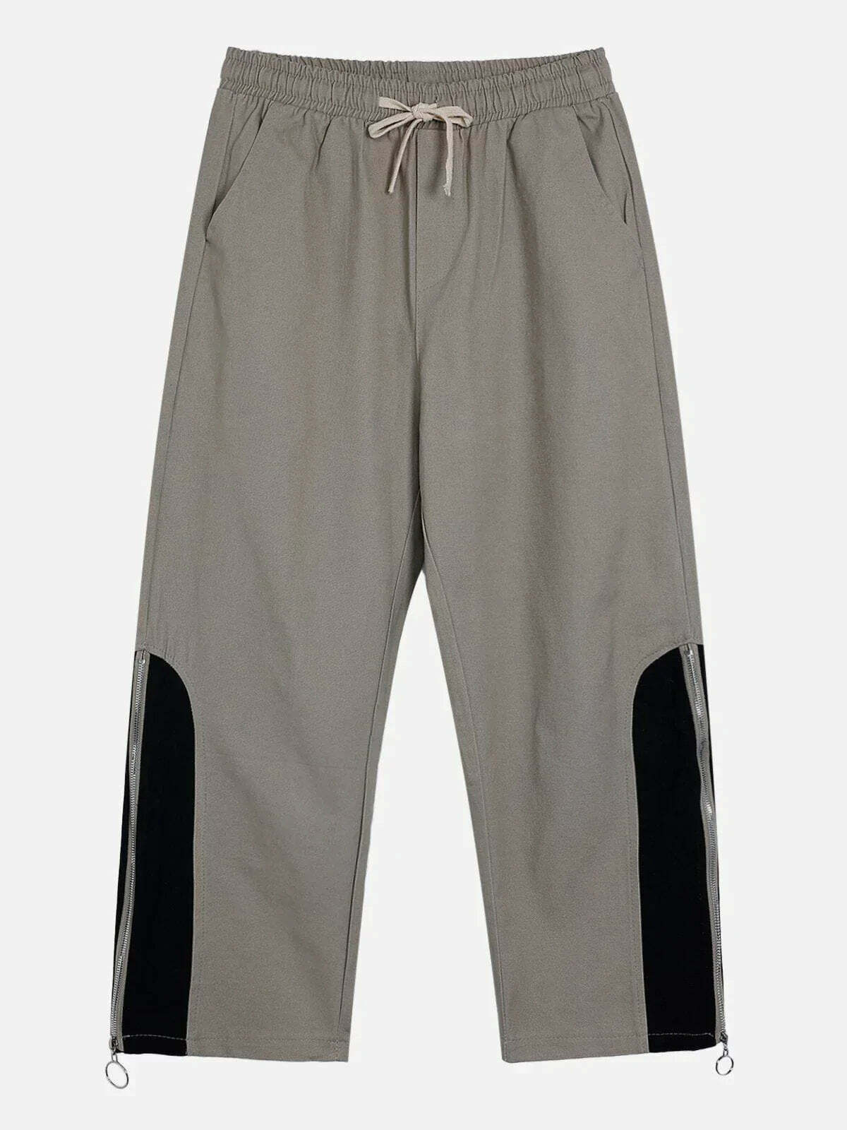 zipper straightleg pants trendy & edgy streetwear 4224