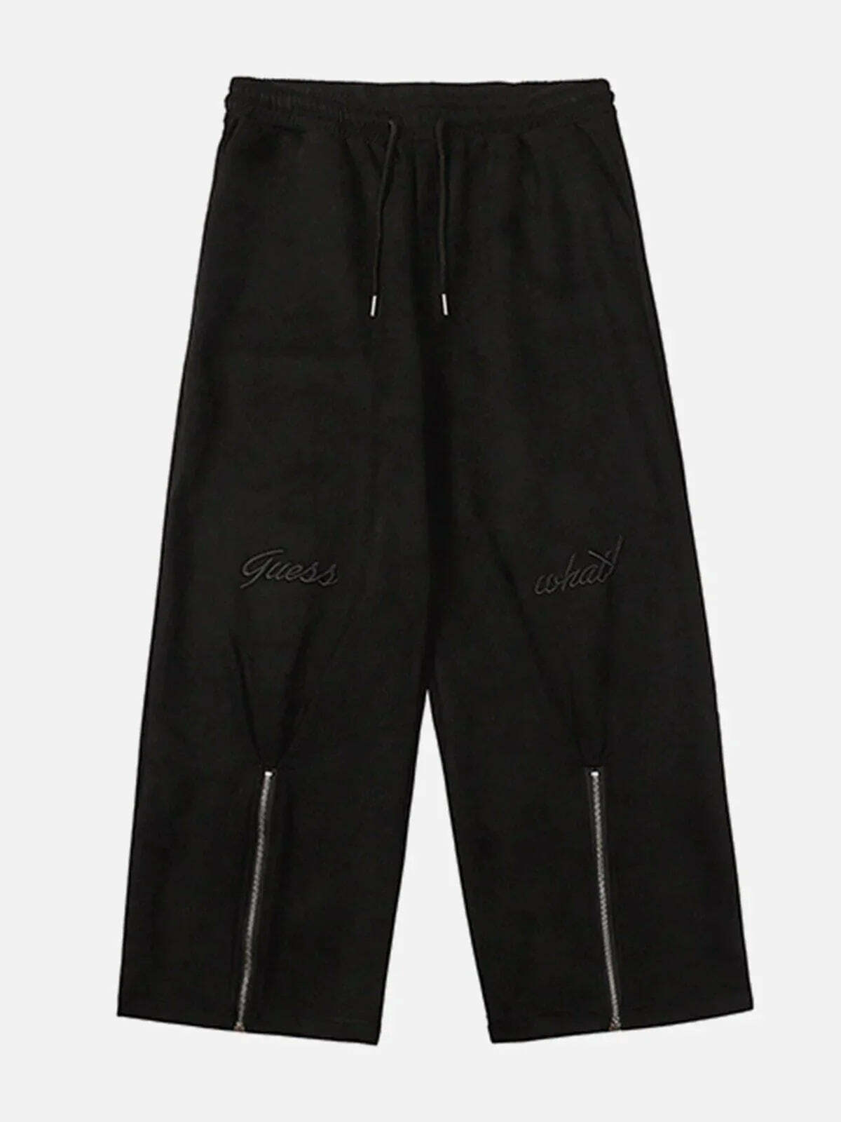 zipup suede cargo pants edgy streetwear essential 1989